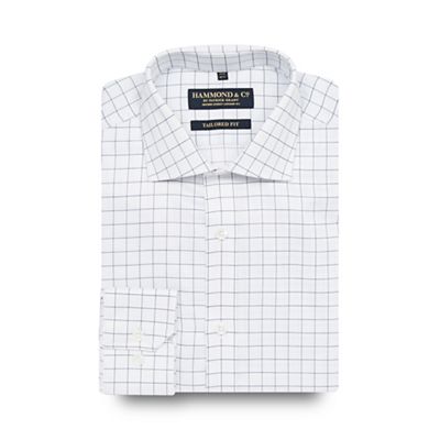 Hammond & Co. by Patrick Grant Designer white checked cotton tailored fit shirt